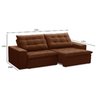 Sofá 03 Lugares Retrátil E Reclinável Catarina 12022 Veludo T