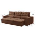 Sofá 03 Lugares Retrátil E Reclinável Stella 12022 Veludo Ter