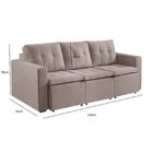 Sofá 03 Lugares Retrátil Grécia 210cm Bege