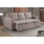 Sofá 03 Lugares Retrátil Grécia 210cm Bege