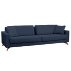 Sofá 03 Lugares Sala De Estar 210cm Córdoba Linho Azul - Gran