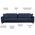 Sofá 03 Lugares Sala De Estar 210cm Córdoba Linho Azul - Gran