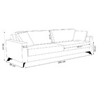 Sofá 03 Lugares Sala De Estar 240cm Córdoba Linho Cinza - Gra