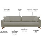Sofá 03 Lugares Sala De Estar 240cm Córdoba Linho Cinza - Gra