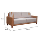 Sofá 03 Lugares Tecido Linho 200cm Montevidéu Bege