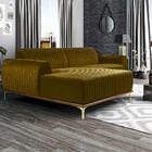 Sofá 04 Lugares 230 Cm Chaise Direito Molino Base Madeira