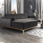 Sofá 04 Lugares 230 Cm Chaise Direito Molino Veludo Granizo