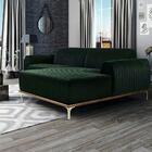 Sofá 04 Lugares 230 Cm Chaise Esquerdo Molino Base Madeira Pé