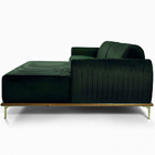 Sofá 04 Lugares 230 Cm Chaise Esquerdo Molino Base Madeira Pé