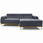 Sofá 04 Lugares 230 Cm Chaise Esquerdo Molino Veludo Titânio