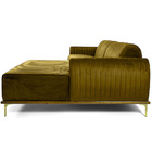 Sofá 04 Lugares 230 Cm Chaise Esquerdo Veludo Mostarda