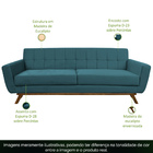 Sofá 04 Lugares 230cm Com Base De Madeira Miami Veludo Turque