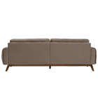 Sofá 04 Lugares 230cm Dallas Base Madeira Castanho Veludo Beg
