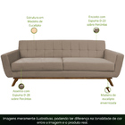 Sofá 04 Lugares 230cm Miami Base Madeira Veludo Bege - Nexta