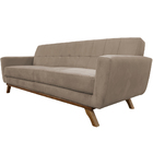 Sofá 04 Lugares 230cm Miami Base Madeira Veludo Bege - Nexta