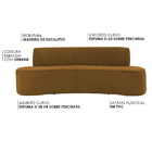 Sofá 04 Lugares 230cm Mônaco Camurça Caramelo Queimado - Next