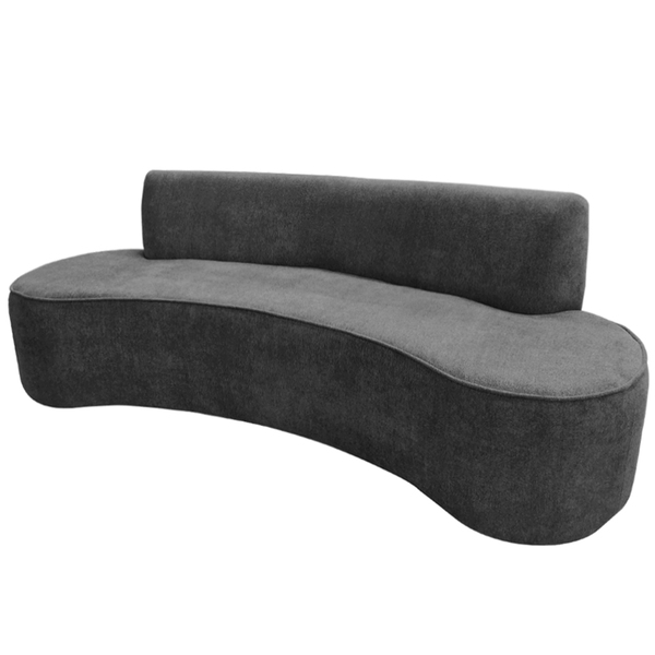 Sofá 04 Lugares 230cm Mônaco Poliéster Cinza Escuro - Nexta C