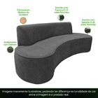 Sofá 04 Lugares 230cm Mônaco Poliéster Cinza Escuro - Nexta C