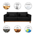 Sofá 04 Lugares 250 Cm Manhattan Veludo Preto