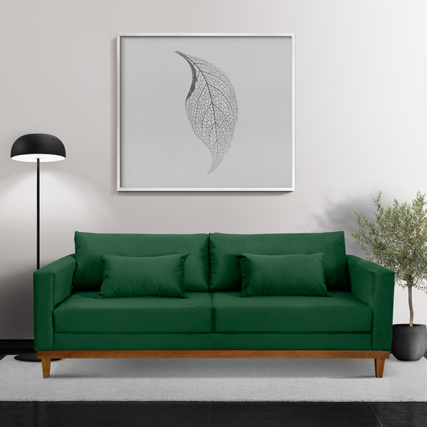 Sofá 04 Lugares 250 Cm Manhattan Veludo Verde