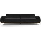 Sofá 04 Lugares 260 Cm Molino Base De Madeira Suede Preto