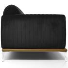 Sofá 04 Lugares 260 Cm Molino Base De Madeira Suede Preto