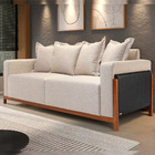 Sofá 04 Lugares Para Sala De Estar 238 Cm Khali B04 Linho Beg