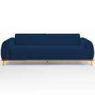 Sofá 04 Lugares Para Sala De Estar Kiev 260 Cm D02 Veludo Azu