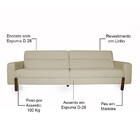 Sofá 04 Lugares Para Sala De Estar Marvin 260 Cm D02 Linho Be