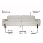 Sofá 04 Lugares Para Sala De Estar Marvin 300 Cm D02 Linho Be