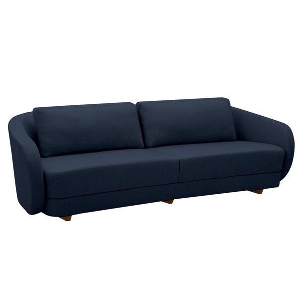 Sofá 04 Lugares Sala De Estar 260cm Angers Linho Azul - Gran