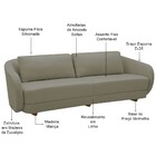 Sofá 04 Lugares Sala De Estar 260cm Angers Linho Cinza - Gran