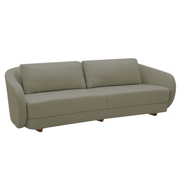 Sofá 04 Lugares Sala De Estar 260cm Angers Linho Cinza - Gran