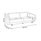 Sofá 04 Lugares Sala De Estar 260cm Angers Linho Cinza - Gran