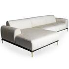 Sofá 05 Lugares 300 Cm Chaise Direito Molino Veludo Creme