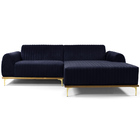 Sofá 05 Lugares 300 Cm Chaise Esquerdo Molino Azul Marinho