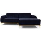 Sofá 05 Lugares 300 Cm Chaise Esquerdo Molino Azul Marinho
