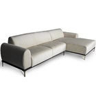 Sofá 05 Lugares 300 Cm Chaise Esquerdo Molino Veludo Creme
