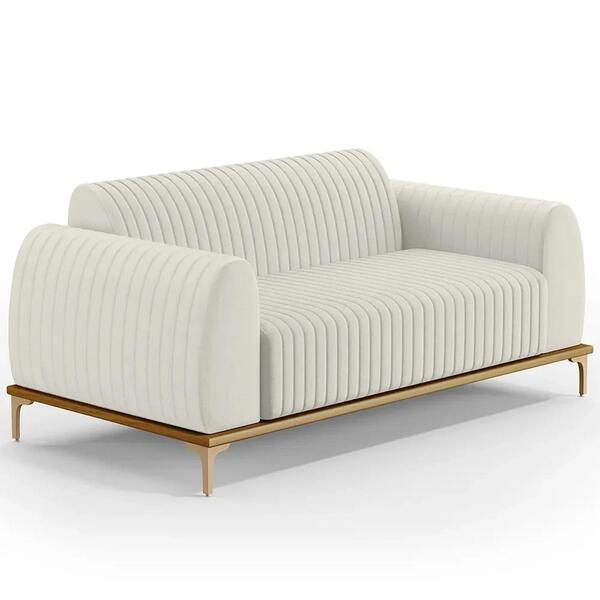 Sofá 150cm 2 Lugares Base Gold Molino D06 Linho C-367 Cru - M