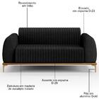 Sofá 150cm 2 Lugares Base Gold Molino D06 Linho D-465 Chumbo