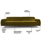 Sofá 150cm 2 Lugares Molino Veludo Mostarda