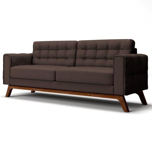 Sofá 150cm 2 Lugares Sandero Veludo Marrom