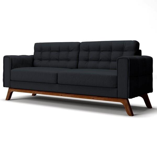 Sofá 150cm 2 Lugares Sandero Veludo Preto