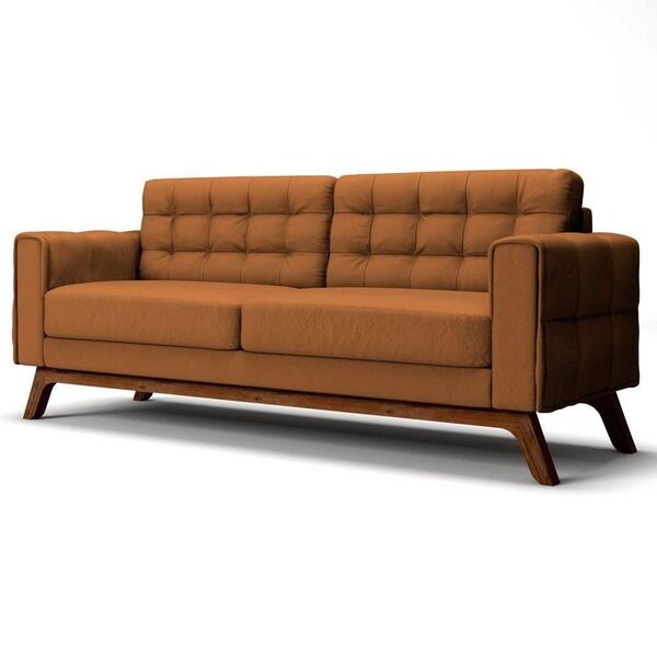 Sofá 150cm 2 Lugares Sandero Veludo Telha