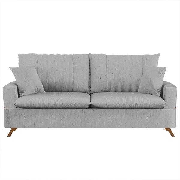 Sofá 160cm 2 Lugares Com Almofadas Pés Curvos Veras Linho D05