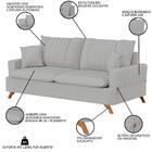 Sofá 160cm 2 Lugares Com Almofadas Pés Curvos Veras Linho D05