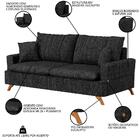 Sofá 160cm 2 Lugares Com Almofadas Pés Curvos Veras Linho D05