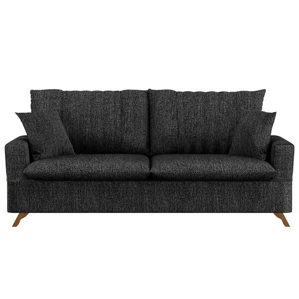 Sofá 160cm 2 Lugares Com Almofadas Pés Curvos Veras Linho D05