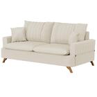 Sofá 160cm 2 Lugares Com Almofadas Pés Curvos Veras Linho D05