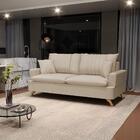 Sofá 160cm 2 Lugares Com Almofadas Pés Curvos Veras Suede D05